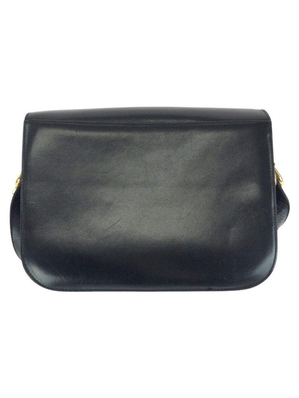 Celine Vintage Horse Carriage Black Gold Leather Shoulder - Picture 2 of 9